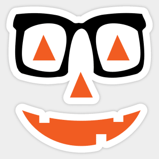 Halloween Pumpkin face with glass Sticker